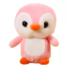 Pinguim De Pelúcia Macio Anti Alérgico 10 Cm Cor Rosa