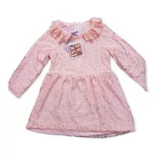 Vestido De Invierno De Niña En Rosado Y En Blanco 