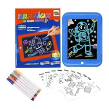Tablete Magic Pad Com Luz Caneta Magica 3d Quadro De Desenho
