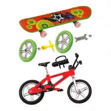 Kit Skate De Dedo Com Bicicleta E Acessórios Infantil