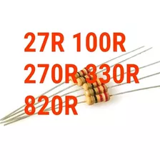 Resistor 27r 100r 270r 330r 820r 1/4w 250pç Nota Fiscal 