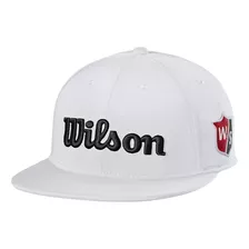 Wilson Mens Tour Flat Brim Hat - One Size, White/black