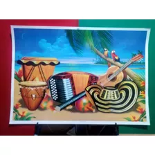 Laminas Mural 0,50x100cm Folclor Colombia Por Unidad