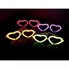 Kit 10 Óculos Neon Led De Coração Festa Casamento Brilho 