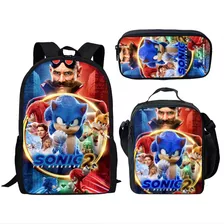 Mochila Infantil Escolar O Liceal De Sonic Figura Exclusiva 