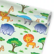 Papel De Parede Infantil Zoo Safari Animal Kit 02 Rolos A397