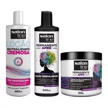 Kit Permanente Afro Salon Line 3 Produtos