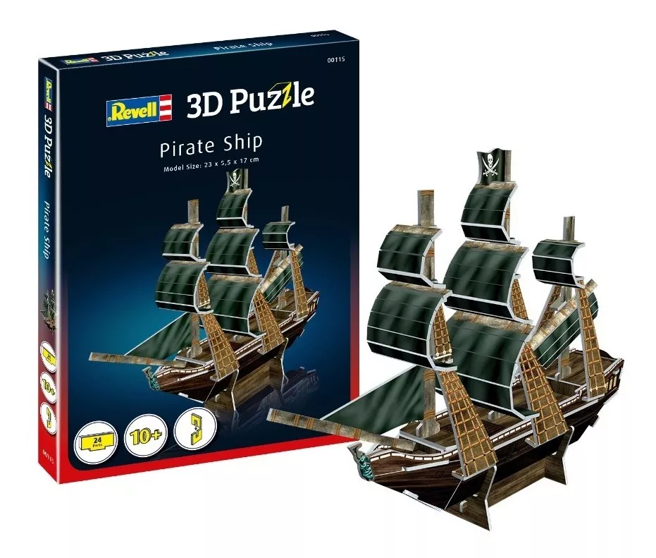 Pirate Ship Puzzle 3d Quebra Cabeça Navio Pirata Revel 00115