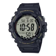 Relógio De Pulso Casio Youth Ae-1500 Com Corpo Preto, Digital, Para Sem Gênero, Fundo Cinza, Com Correia De Resina Cor Preto, Subdials De Cor Preto, Ponteiro De Minutos/segundos Preto, Bisel Cor Pre