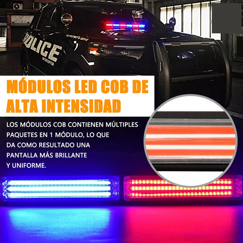 Barra Torreta Estrobo Codigo Led Cob Policia 60w Para 12-24v Foto 2