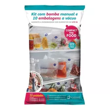 Conjunto Saco Para Armazenagem A Vacuo Compact Food + Bomba