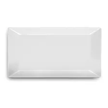 Set X6 Platos Porcelana Rectangulares Oxford Blancos