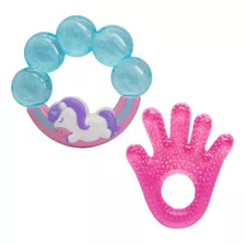 Kit 2 Mordedores Para Bebê Sensorial Gengiva Menina Buba