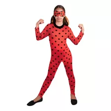 Fantasia Ladybug Macacão Máscara E Ioiô De 3 À 12 Anos