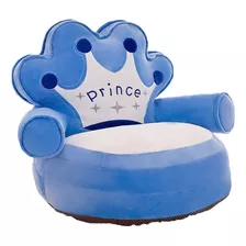 Sillón Puff Para Bebé Niño Decoración Corona Principe Azul O