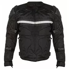 Chaqueta Negro Tri-tex De Los Hombres De La Motocicleta Xele