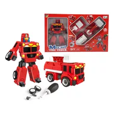 Super Fire Trucks 3x1 Carro Boneco Transformer Em Caminhão 