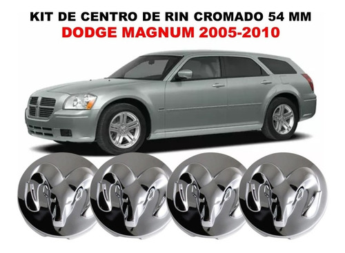 4 Centros De Rin Dodge Magnum 2005-2010 Cromado 54 Mm Foto 2