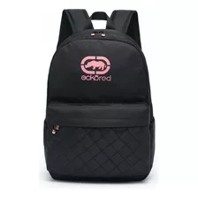 Mochila Para Notebook Feminina Grande Resistente Preta Cor Preto-rosa