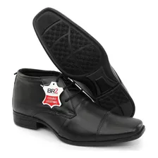 Sapato Botina Casual Social Masculino Bota Cadarço Couro Leg