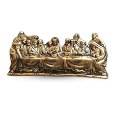 Santa Ceia De Gesso Cor Bronze Parede Tamanho Grande 54cm