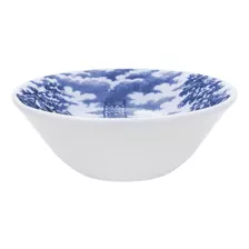 Set X6 Bowls Compotera Cereal Cena Inglesa Tradicional Azul