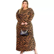 Roupas Femininas Plus Size Vestido Longo Manga Longa