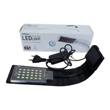 Luminária Led Light X5 Aqua Tank Preta 8w 110v Para Aquário 