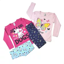 Roupas Infantil Menina Kit Com 4 Conjuntos Feminino Juvenil