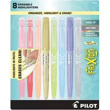 Marcatexto Pilot Frixion Light Pastel Borrable 8 Piezas