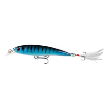 Swg Isca Artificial Robalo Dourado 3d Top 1pç C/penacho Realista Azul 10 Ganchos 9 Cm 7.2 G