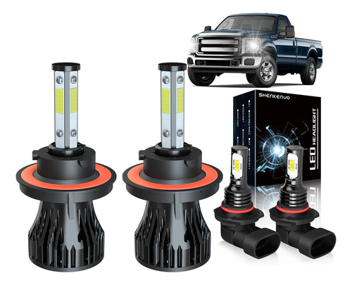 9007 Hb5 Kit De Faros Led 8000k Azul 100w 11000lm For Ford Ford F-250