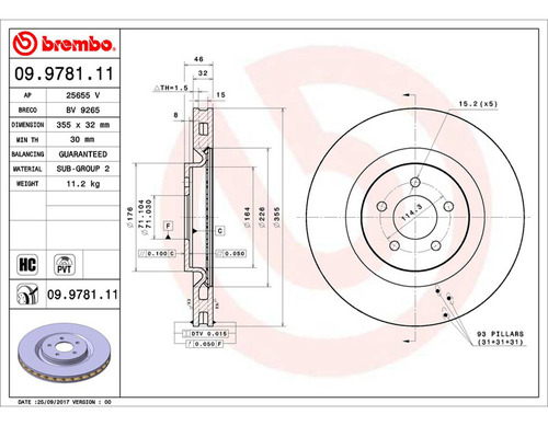 Par Discos Brembo Ford Mustang Shelby Gt500 2007-2008 Del Foto 2