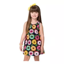 Vestido Infantil Estampado Verão Macio Confortável 