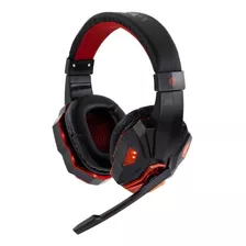 Fone De Ouvido Headset Gamer Sate Preto/vermelho Com Luz