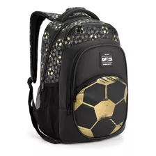 Mochila De Costas Espaçosa Masculina Game Futebol Cor Dourado