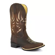 Bota Texana Feminina Couro Fóssil Cafe - Silverado Botas