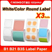 Papel De Etiquetado Redondo Niimbot Para B1 B21 B3s (rollo D