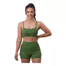 Conjunto Academia Short E Top Fitness Feminino Cor Do Verão