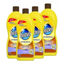 Kit 4 Lustra-móveis Bravo Brilho Prático Lavanda 500ml