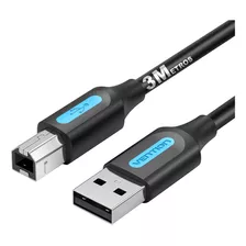 Cabo Impressora Usb 2.0 Vention Tipo A Para Tipo B 3 Metros