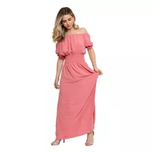 Vestido Longo Feminino Evangelico Ombro Pipoca Festa Manga C