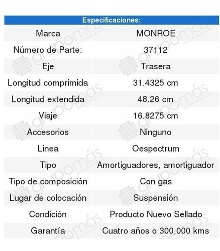 2 Amortiguadores Toyota-tacoma Monroe 1995-1996-1997-1998 Foto 2