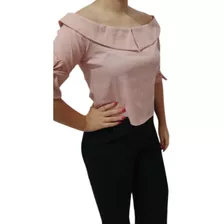 Blusa Glow Meia Manga Tamanho M Cor Rose Tecido Viscose