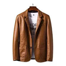 Chaqueta De Cuero Para Hombre Terno Casual De Cuero Sintétic