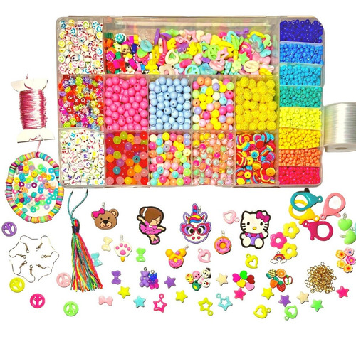 Kit Férias Miçanga Super Color Infantil +6000 Peças Brinde