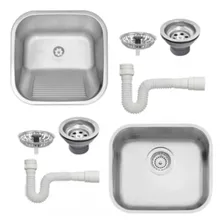 Kit Cuba Cozinha Tramontina E Tanque Inox 40x40 Acetinado