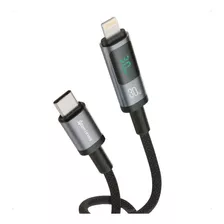 Cabo Carregador Turbo Compatível Com iPhone Tipo C Usb-c Cor Preto