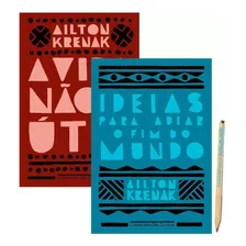 Box Livros Ailton Krenak - Ideias Para Adiar Fim Mundo + Vida Não É Útil - 2 Livros + Lápis