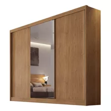 Guarda Roupa Casal Mdf 1 Porta Espelhada Cumaru - Diamond